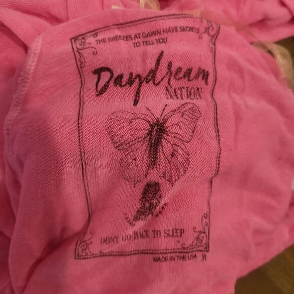 Dolls Kill x Daydream Nation Pink and Red Long Sleeve Turtleneck Medium - Picture 3 of 6